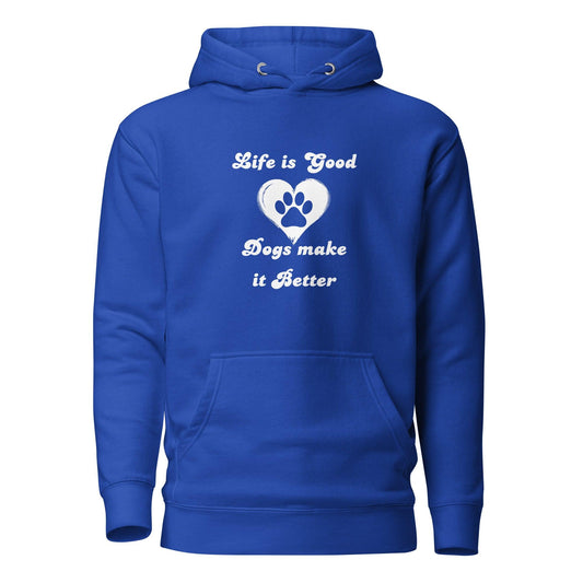 Life Is Good Dogs Make It Better Cotton Heritage M2580 Unisex Premium Hoodie - Pawfect Merch