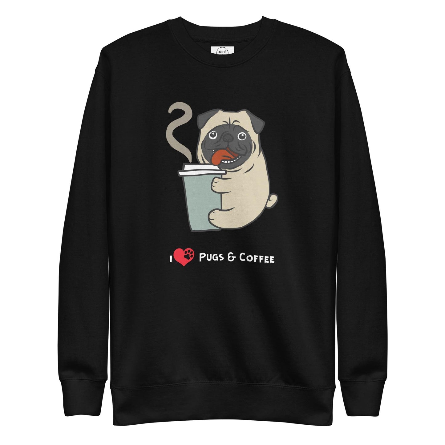 I Love Pugs & Coffee Cotton Heritage M2480 Unisex Premium Sweatshirt - Pawfect Merch