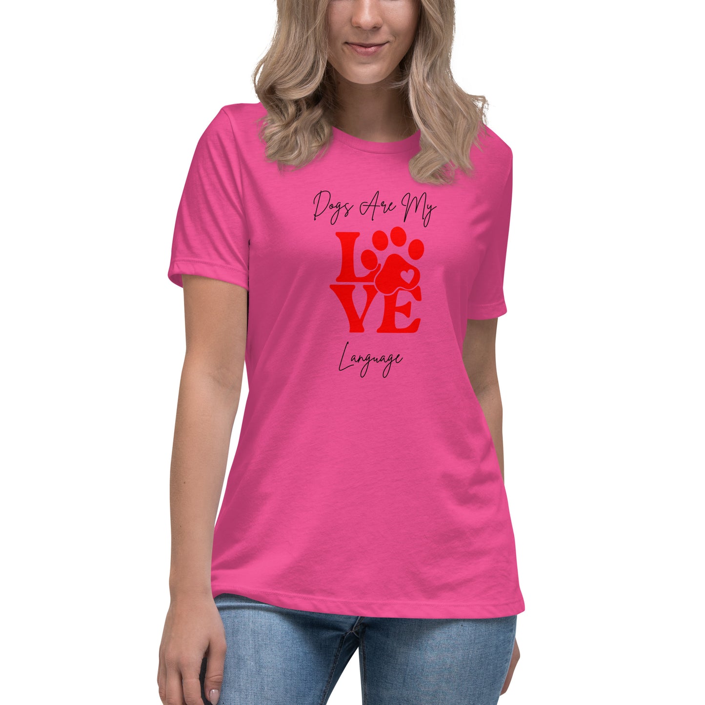 Women's Premium Cotton Relaxed T-Shirt - Dogs Are My Love Language