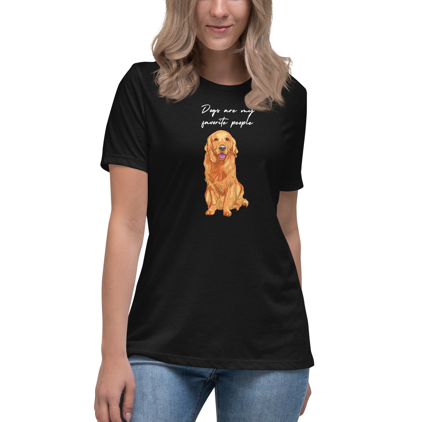 Women's Premium Cotton Relaxed T-Shirt - Dogs Are My Favorite People