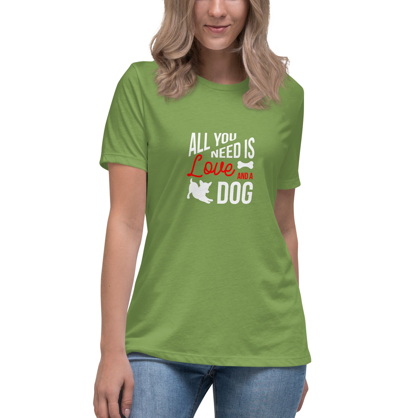 Women's Premium Cotton Relaxed T-Shirt - All You Need Is Love & A Dog