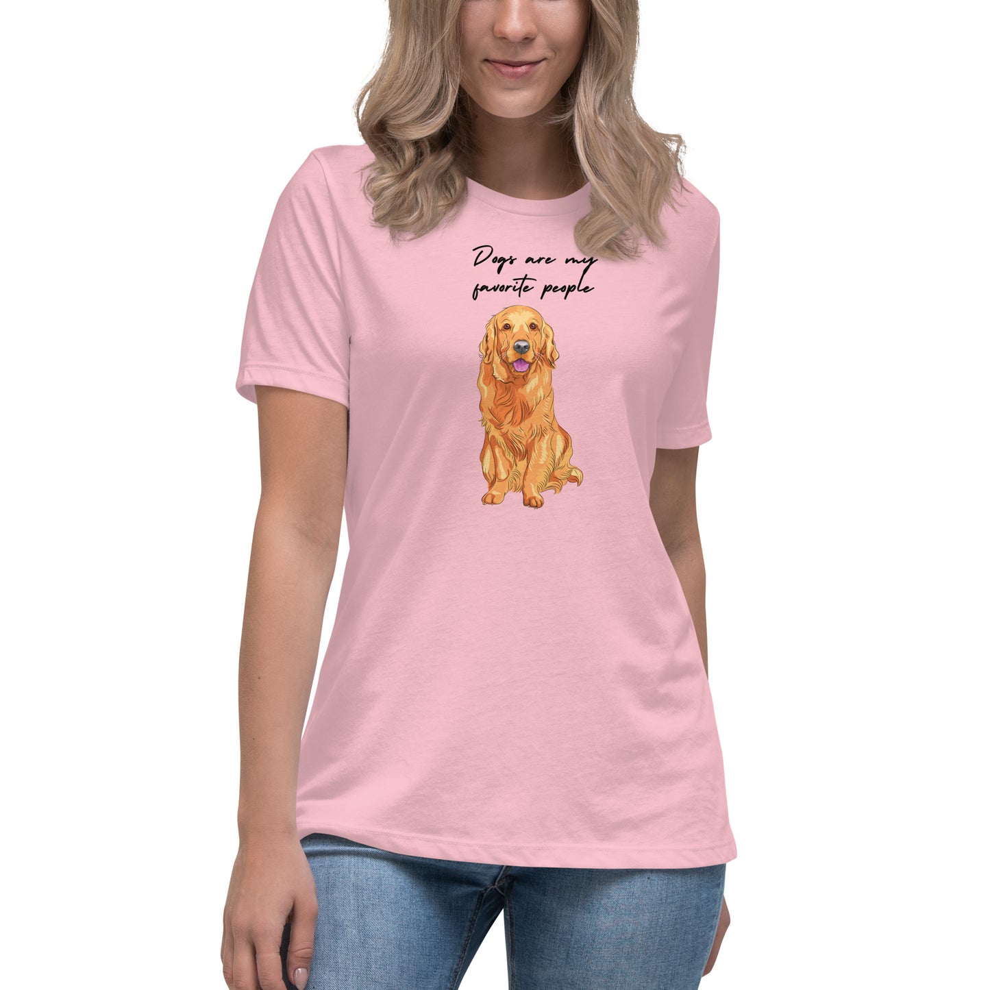 Women's Premium Cotton Relaxed T-Shirt - Dogs Are My Favorite People